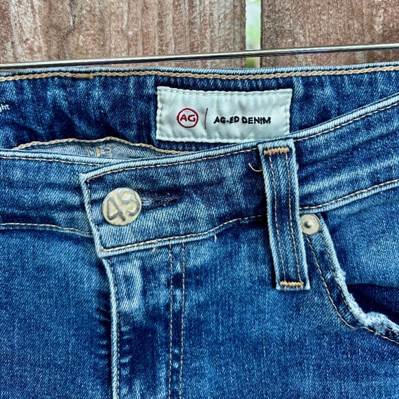 AG ADRIANO GOLDSCHMIED Mari Crop High-Rise Slim Straight Jean Raw Hem 28R - Picture 5 of 9